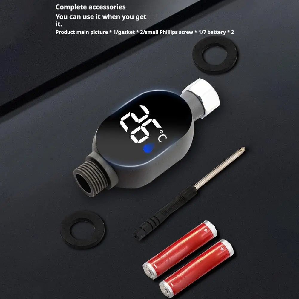 Shower Water Thermometer LED Digital Display&Intelligent Touch Activation 0℃~99℃ Bath Thermostat For Home Bathroom Measurement