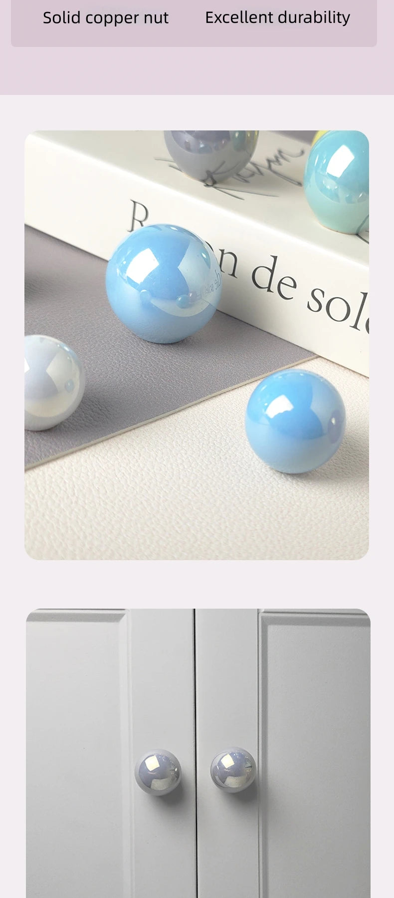 Ceramic Furniture Handles Pearlescent Cabinet Knob Kitchen Drawer Furniture Knobs Handle Hardware Children's Wardrobe Handles
