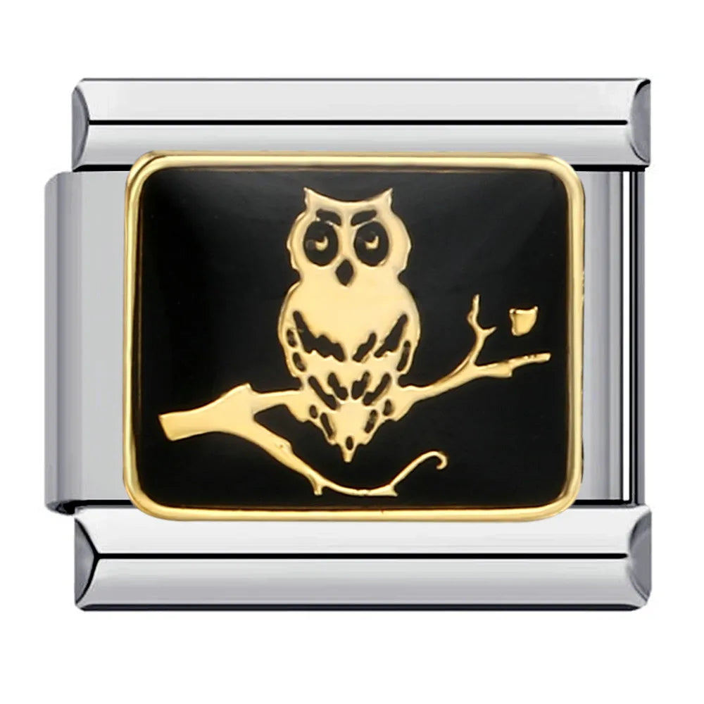 1pc Y2K Cute Gothic Italian Charm Bracelet Stainless Steel DIY Making Ghost Pumpkin Spider Bat Halloween Fashion Jewelry