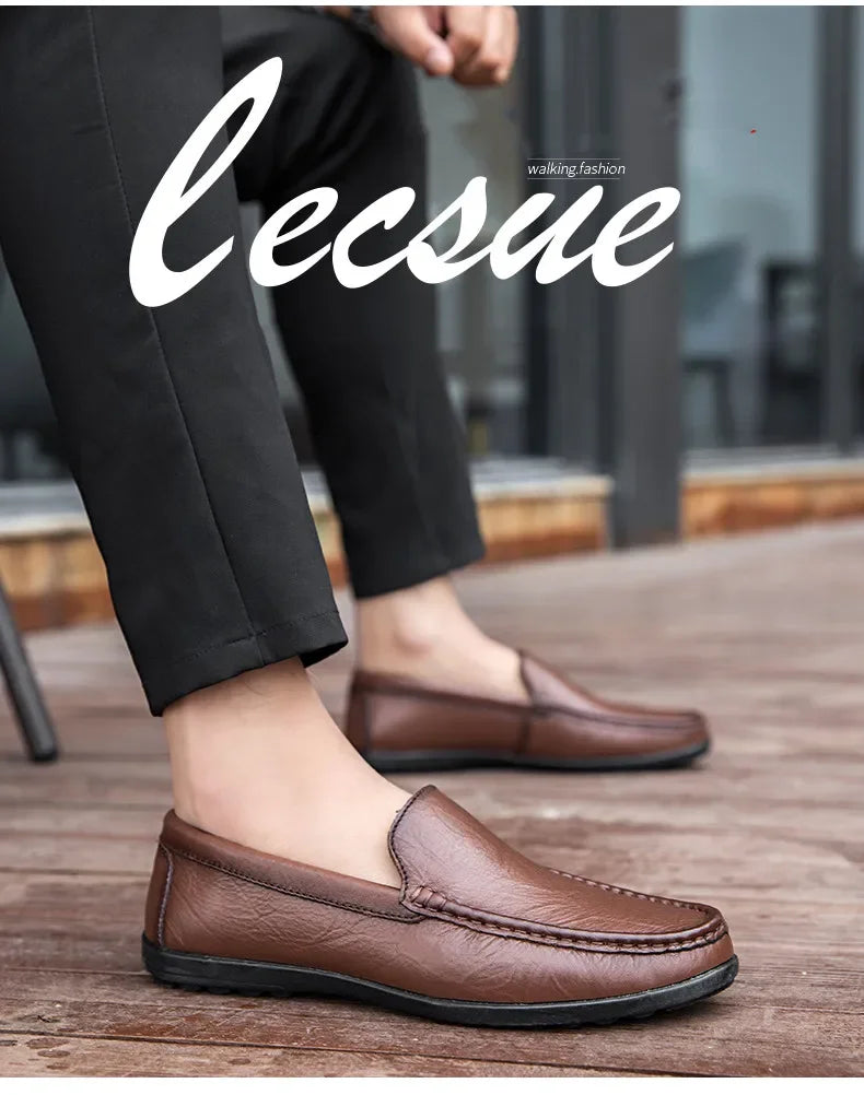 Genuine Leather Men Casual Shoes Luxury Brand Comfortable Man Loafers Italian Moccasins Breathable Slip on Men Driving Shoes