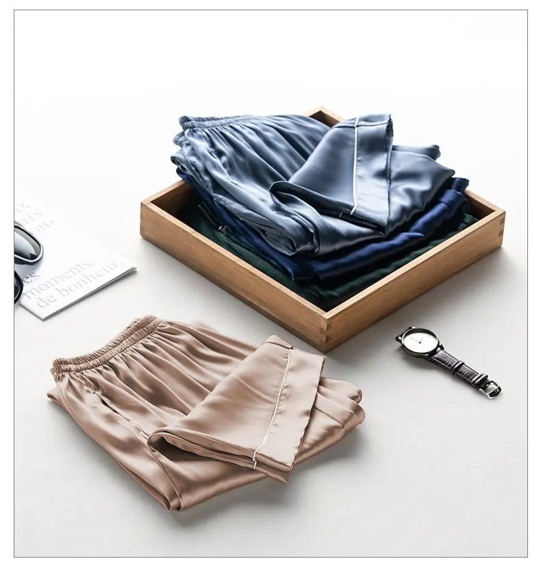 Ice Silk Sleep Pants Long Loose Fit Home Clothes for Men And Women plus Size Simulated Silk Single Piece Couple Home Pants