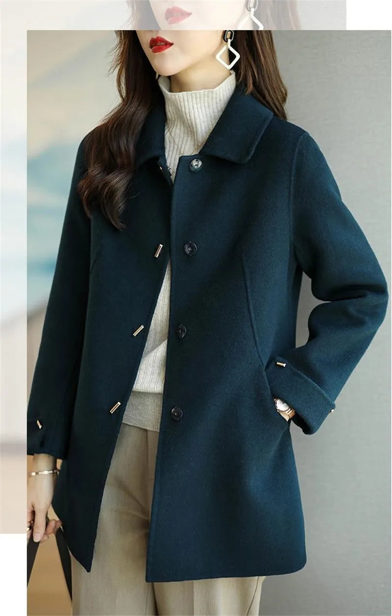 Woolen Coat New Women's Fashion Coat Autumn Winter 2025 Small Casual Woolen Jacket Slim Versatile Ladies High-grade Overcoat Top