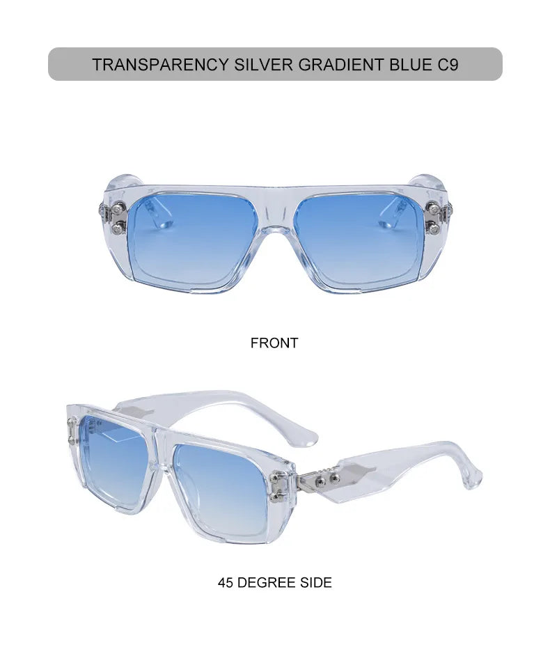 Polarized Oversized Square Sunglasses Men 2025 Luxury Brand Retro Steampunk Outdoor Sun Glasses Trendy Shield Shades UV400