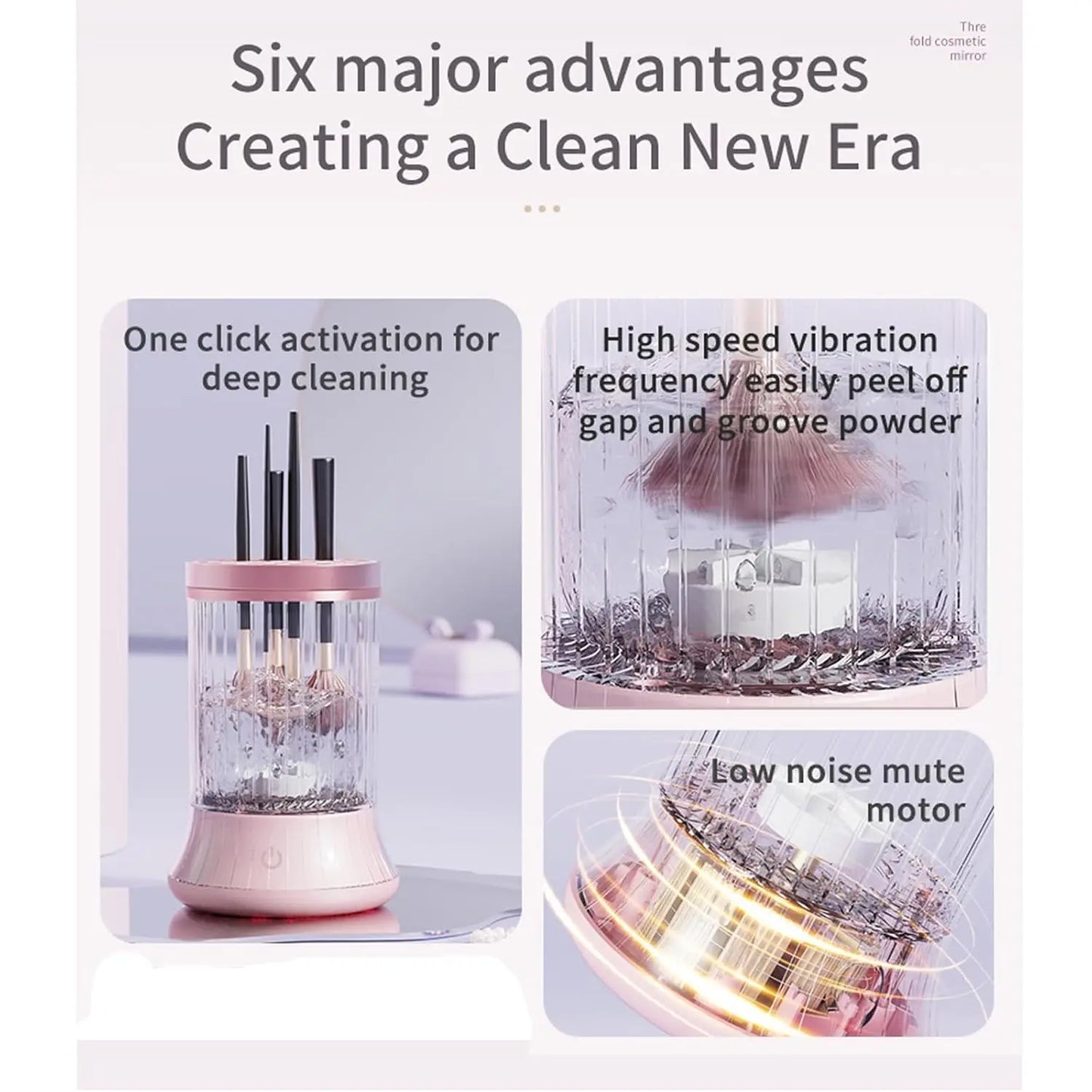 Makeup Brush Cleaner, Rechargeable Cosmetic Brush Cleaner Machine, Makeup Brush Cleaning Tool,Multifunctional Drying Accessories