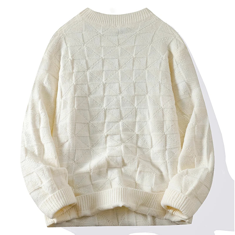 Windproof New Winter Tracksuit Sweatshirt Knit Long Sleeve Sweater Top Loose Shirt Coat Men Crew Neck Pullover Casual Streetwear