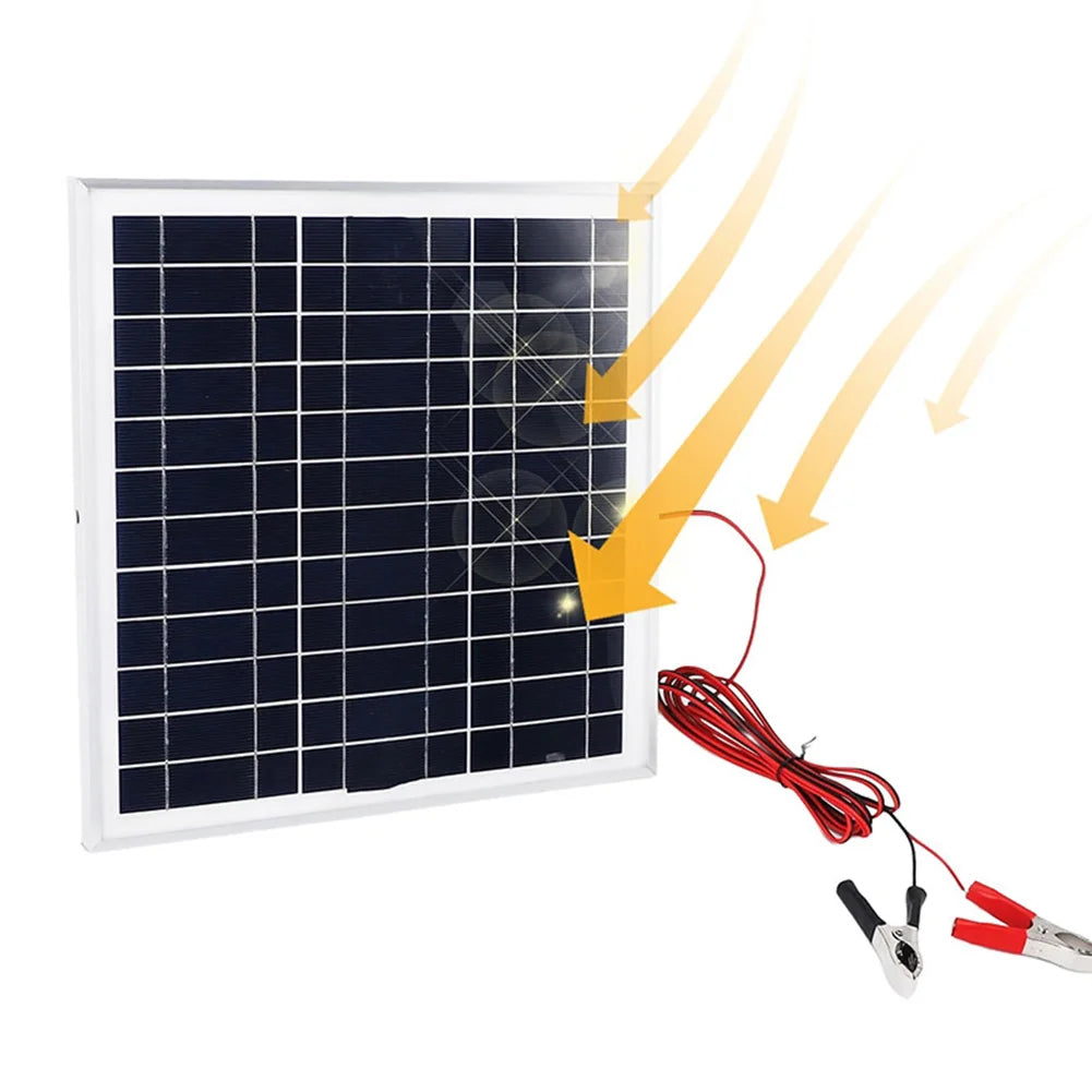 20W Portable Solar Panel for 12V Battery For Charging Weatherproof Aluminum Frame Monocrystalline 280x270x20mm