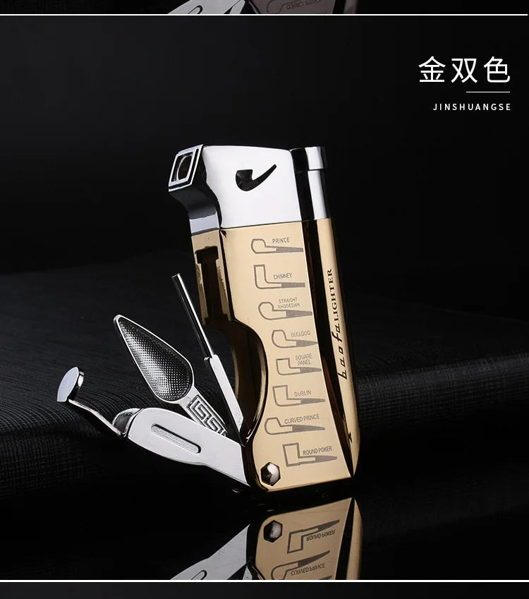 Butane Jet Lighter with Pipe Tool Pipe Rod Lighter Multifunction Gas Lighter Free Fire Compact Cigarette Accessories Cigar Man