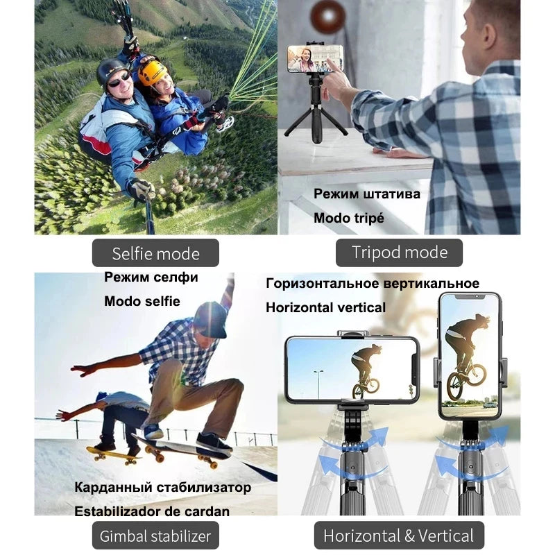Gimbal Stabilizer For iPhone Android Cell Mobile Phone Cellphone Smartphone Action Camera Handle Grip Selfie Stick Video Tripod