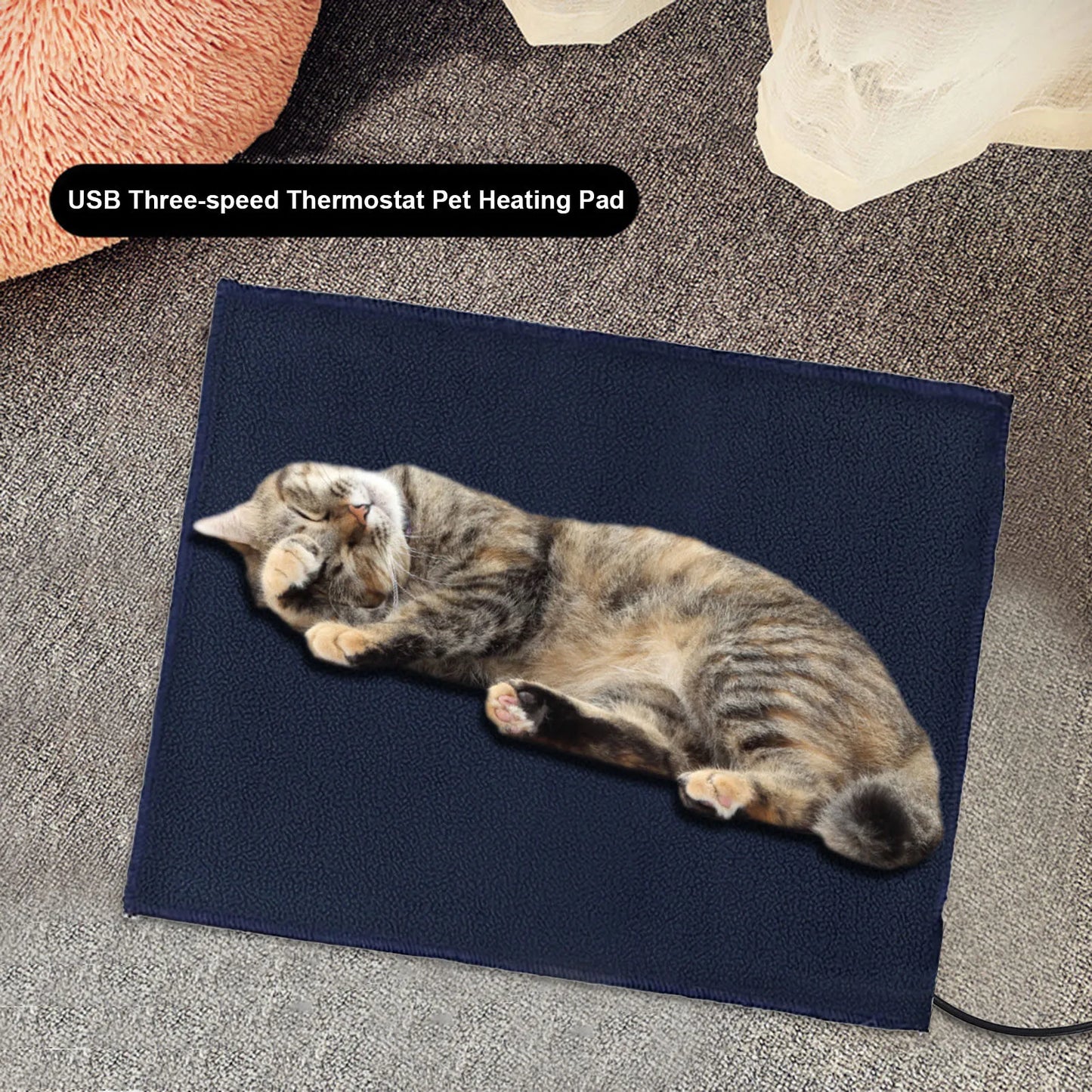 Heated Cat Bed Cat Heating Pad Cat Furniture Medium Electric Heating Pad For Dogs And Cats Indoor Adjustable Warming Mat