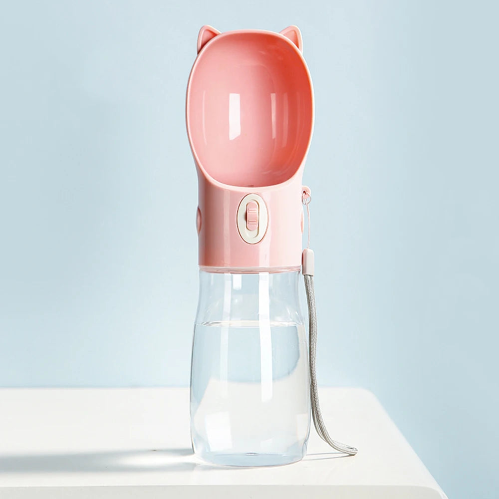 Portable Pet Drinking Bottle Dispenser Outdoor Walking Puppy Water Cup Bowls For Small Large Dogs Cat Kitten Ear Design Supplies