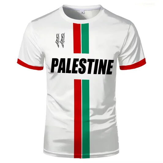 Palestine Football T Shirts Summer Fashion Short Sleeve Palestinian Flag 3D Printed T-shirts Casual O Neck Loose Mens Tops Tees