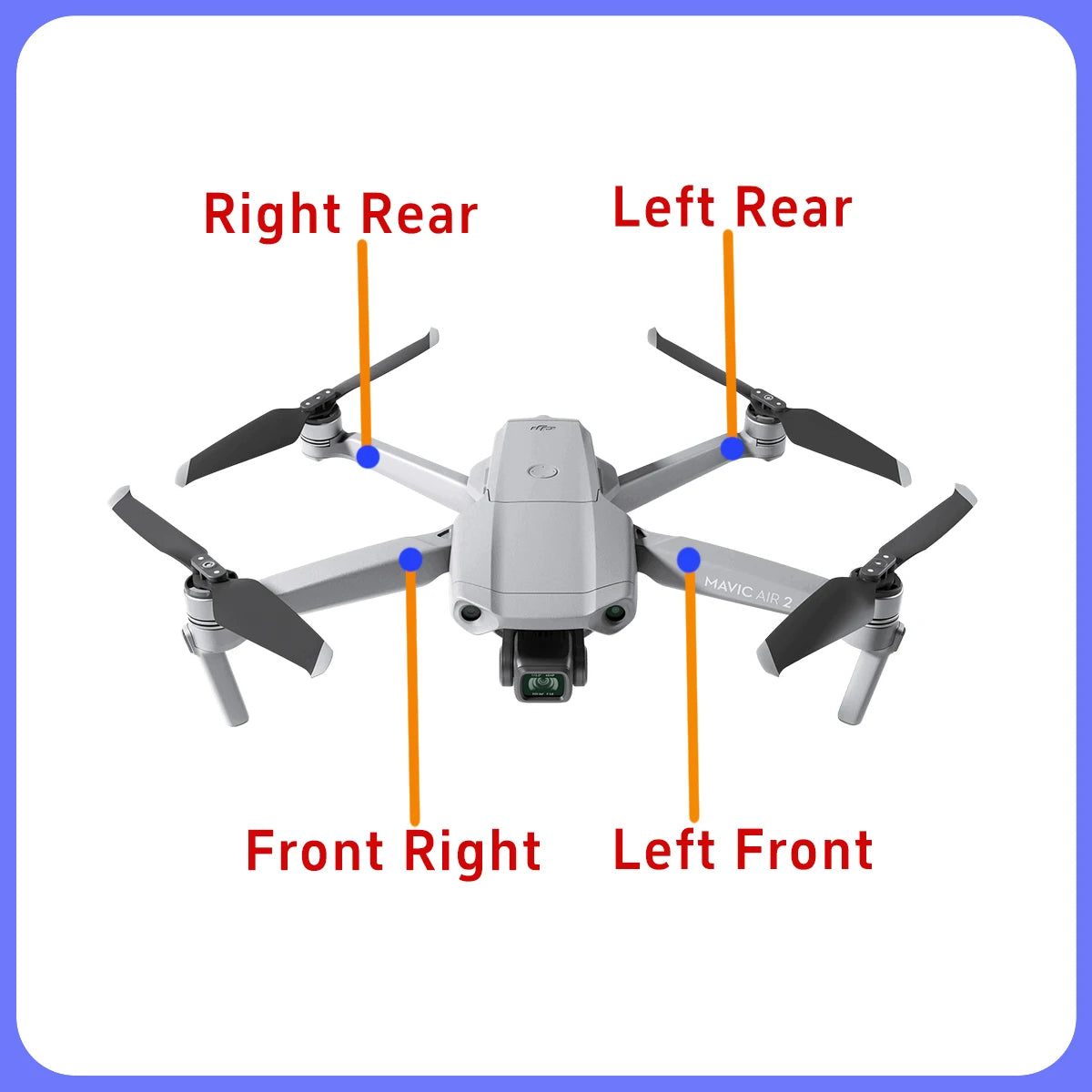 Original DJI Air2 gimbal left right front rear arms, upper  middle lower bottom shell, fuselage frame, upper lower brackets, GPS