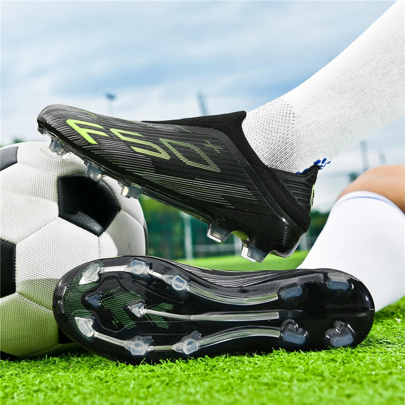 2026 Men's FG Soccer Shoes with Long Anti-Slip Studs, Ultra-Light Football Cleats for Outdoor Matches & Training Sessions