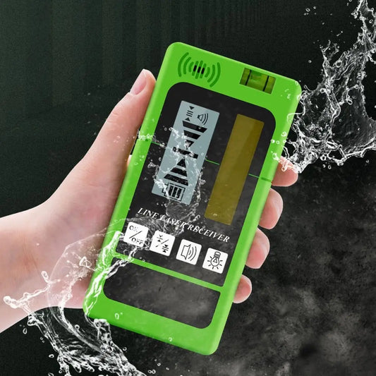 Led Light Indication Laser Receiver Working Distance 50m LCD Display Green and Red Beam Detector Two-Sided Back-lit
