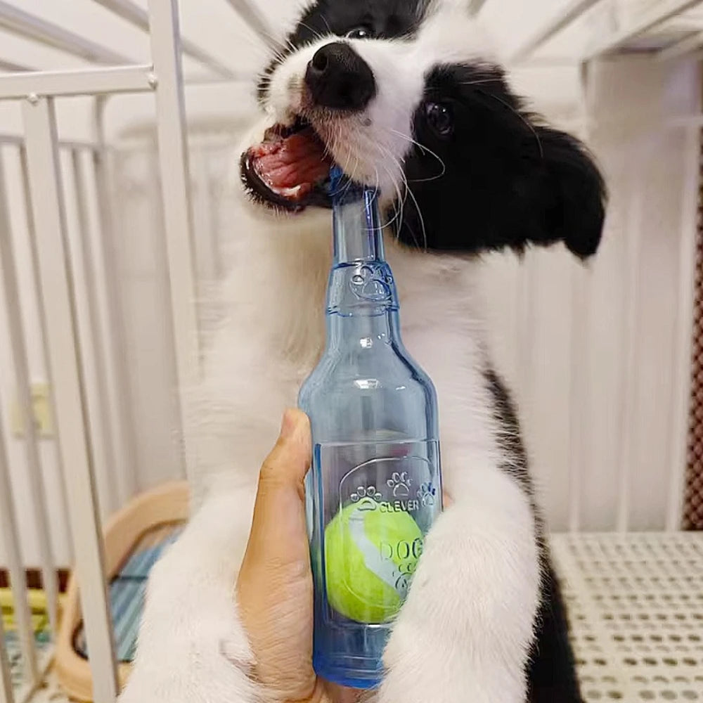 Pet Chew Toy Pet Sound Bite Resistant Molar Floating Rubber TPR Tennis Bottle Pet Bottle Ball Squeaky Toy Accessories