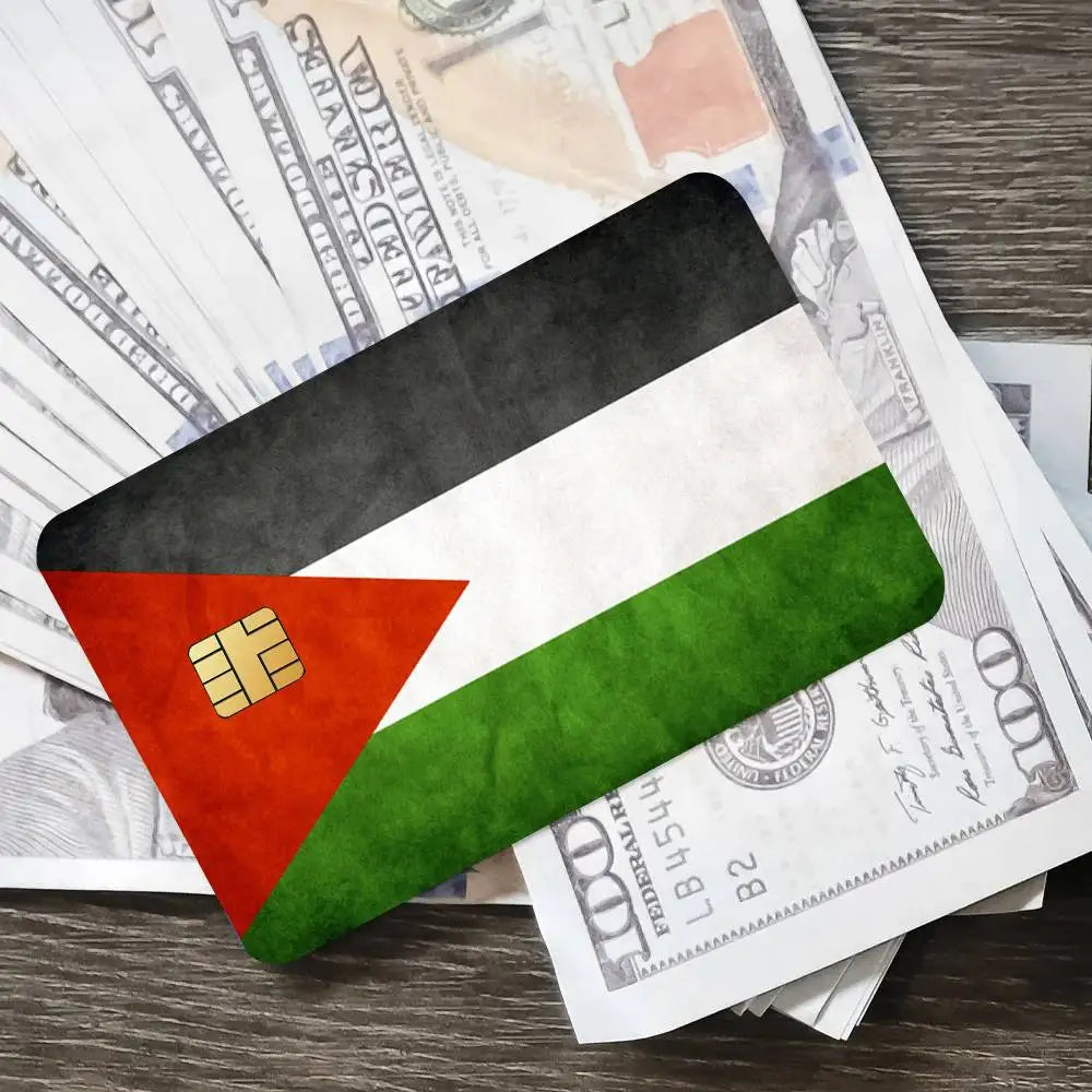 Palestine Flag Poster Credit Skin Cover Card Stickers 4PCS Film Bus Pass Front Decoration Bank Debit Waterproof