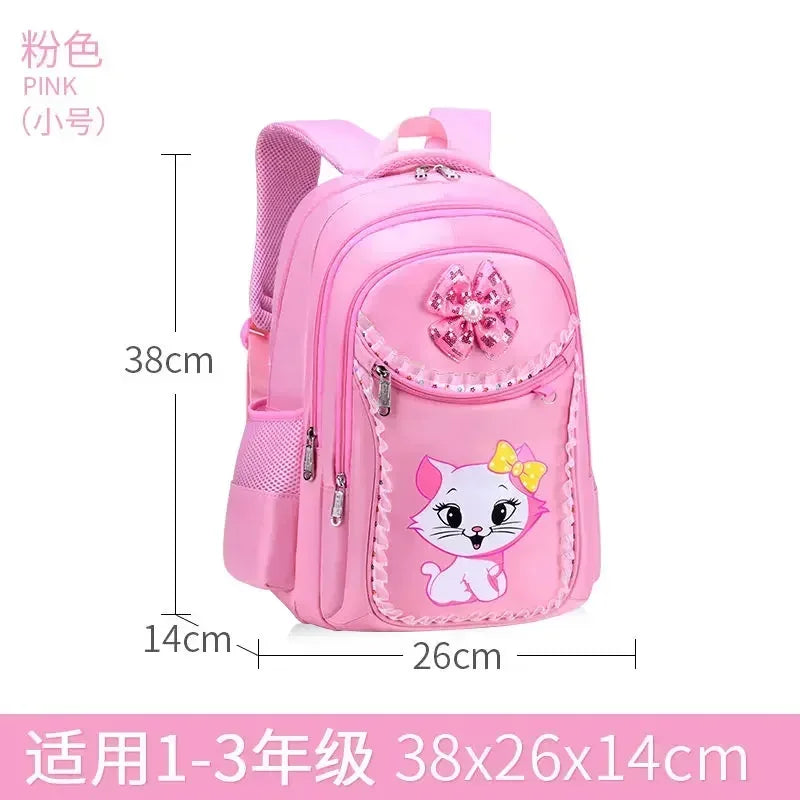 Kids Cat Backpack Set with Lunch Bag Pencil Case Cute School Bag for Girls Boys Waterproof Primary Student Bookbag