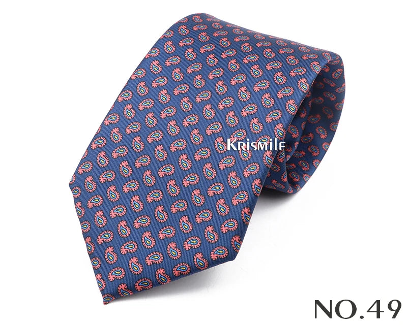 New Design Bohemian Style Necktie For Men Silk Touch Soft Blue Red Yellow Necktie Fit Wedding Party Business Office Accessory