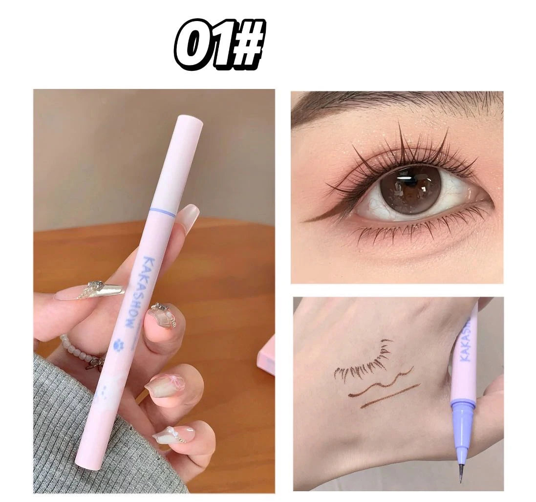 Ultra Slender Liquid Eyeliner Fast Drying Smooth Waterproof Eyeliner Pen Long Lasting Black Brown Lower Eyelash Pen Cosmetics
