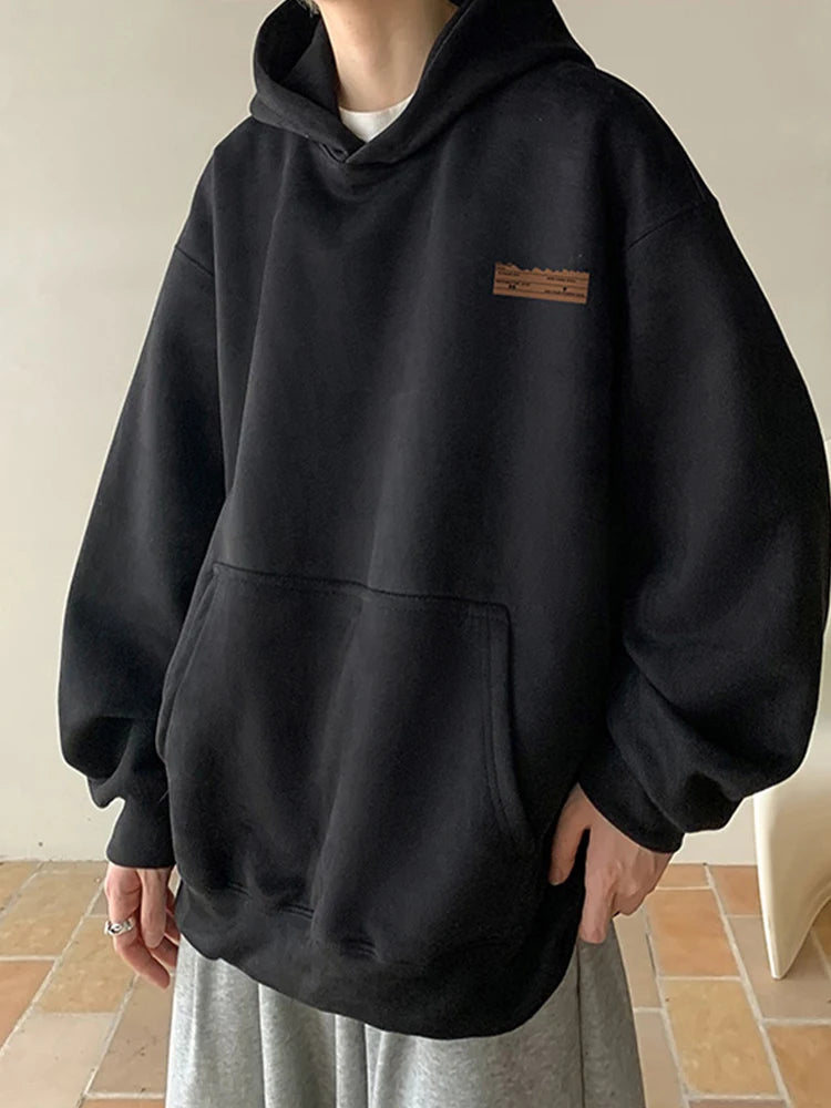 2026 New Suede Hooded Sweatshirts For Men Autumn Y2K Streetwear Printed Hoodies Hip Hop Fashion Retro Fleece Hoody Clothes