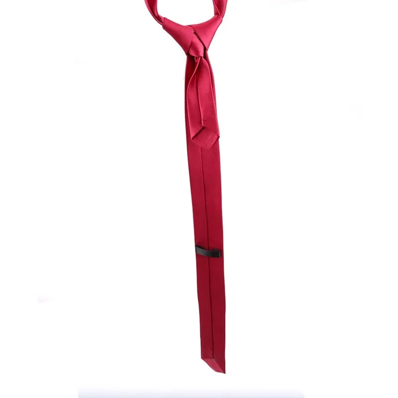 Elegant Solid Color Necktie For Men Casual Slim Plain Mens Solid Skinny Neck Party Wedding Tie Silk Neckties