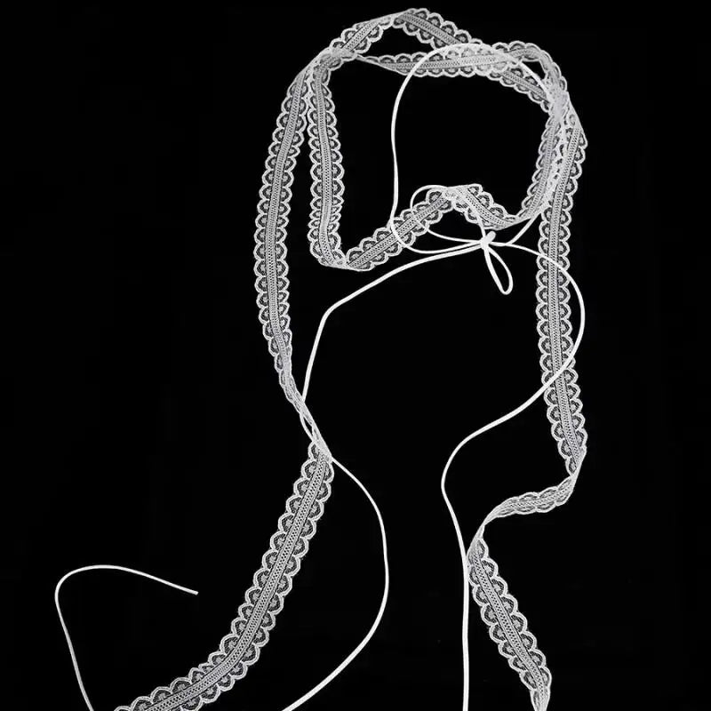 Elegant Long Rope Chain With Lace Ribbon Choker Necklace For Women Trendy Charms Ladies New Fashion Jewelry On Neck Decoration
