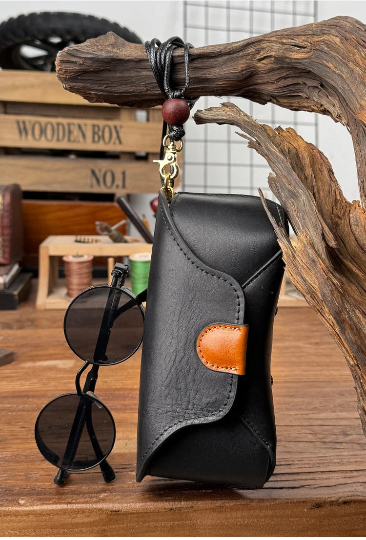 Genuine Leather Eye Glasses Bag for Eyeglass High Quality Handmade Causal Glasses Case Sunglasses Protector Pouch