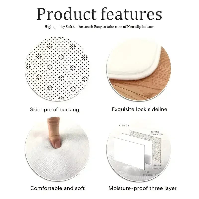 Islamic Muslim Carpet for Living Room Bedroom Bedside Floor Mat Home Lounge Decoration Absorbent Anti-Slip Doormat Prayer Rugs