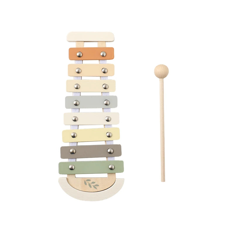 Baby 1-3 Year Montessori Musical Instruments Wooden Musical  Interactive Game Newborn Cartoon Squirrel Pattern Educational Gifts