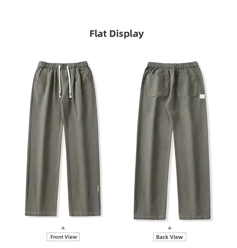 Spring Autumn Men's Loose Straight Leg Casual Sports Pants Trendy Brand Versatile Youthful Sle Long Pants Casual Trousers