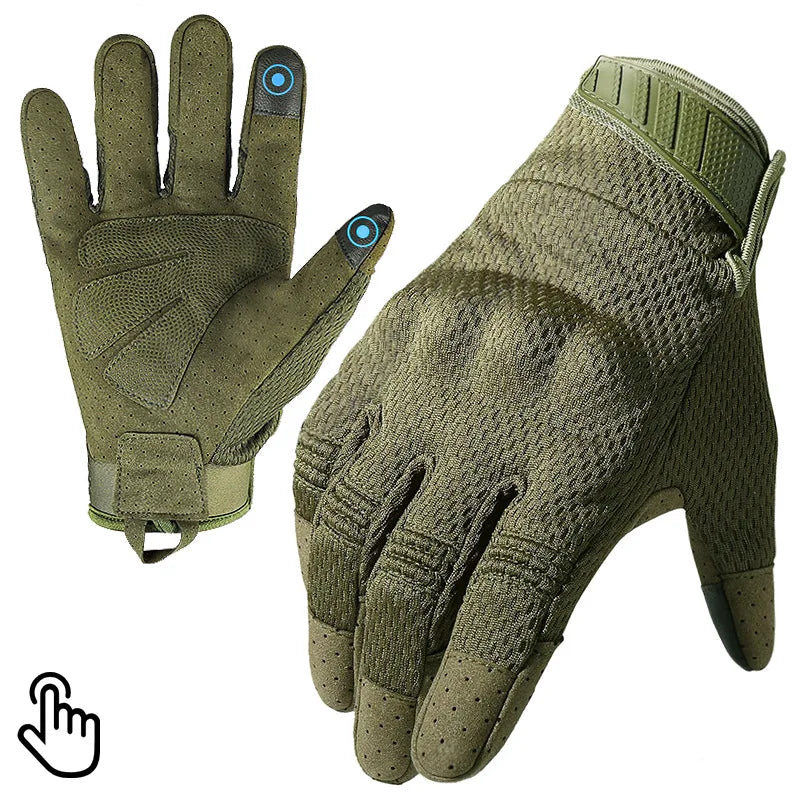 Men's Tactical Touch Screen Half Finger Gloves Compatible Combat Shooting Hunting Outdoor Sports Work Mittens Gloves