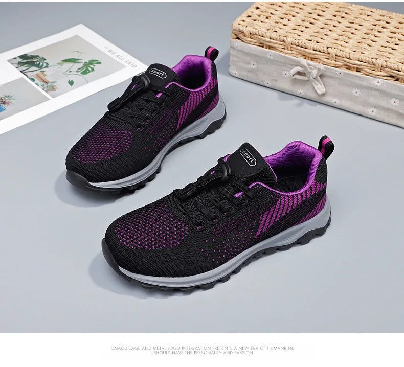 2025 Women Sneakers Fashion Platform Lace Up Casual Sports Shoes Comfortable Running Ladies Vulcanized Shoes Female Footwear