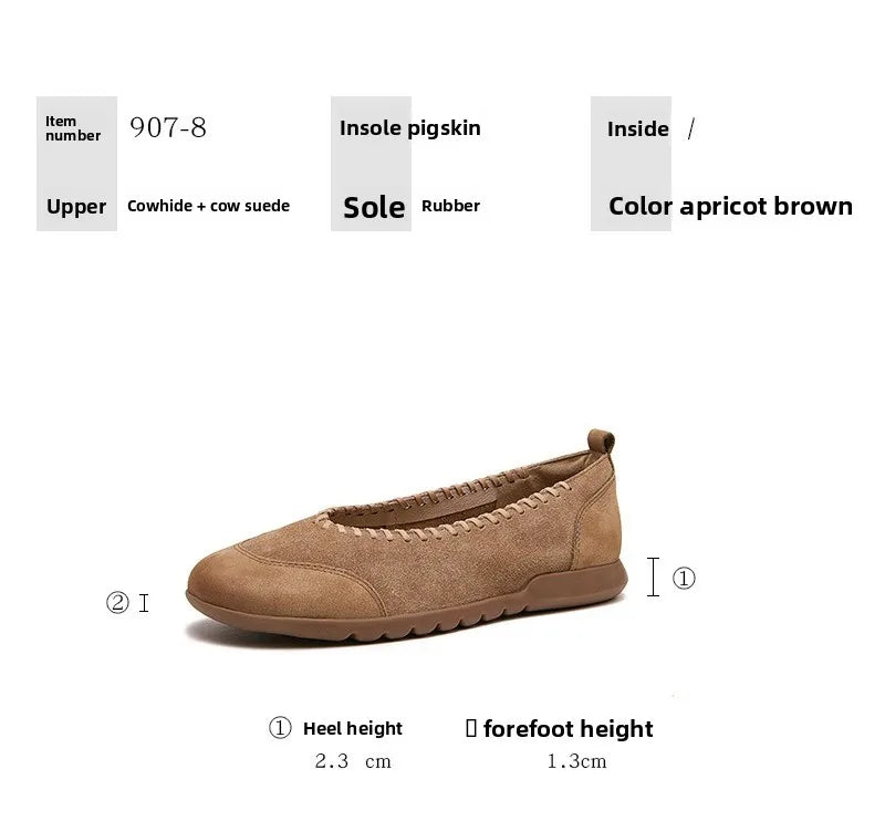 Women's Flat Shoes - 2026 New Style Leather Casual Fashion Single Shoes - Women's Wide-Toe Comfortable Mom Shoes Loafers Women