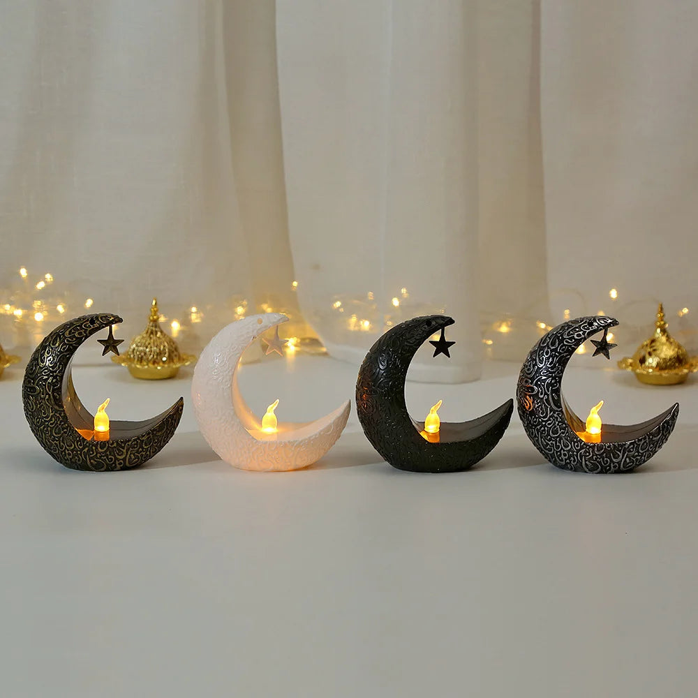 Ramadan Decoration Star Moon LED Candlestick Lamp for Ramadan Kareem Islamic Muslim Home Decor Lamp Eid Mubarak Party Gifts 2025