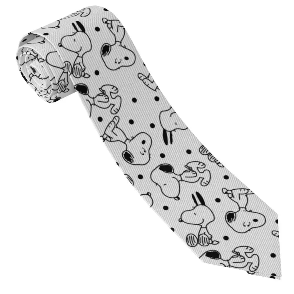 Snoopys & Woodstock Smile Giggle Laugh Neckties Silk 8 cm Neck Tie for Mens Shirt Accessories Cravat Wedding Accessories Office