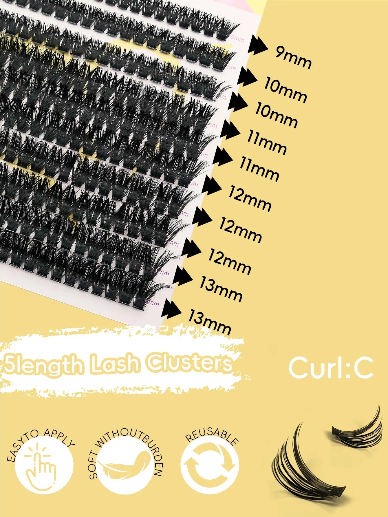 10 rows of 400 clusters makeup 3D eyelash extension natural eyelash tool 30/40/60/80D false eyelash personal eyelash extension