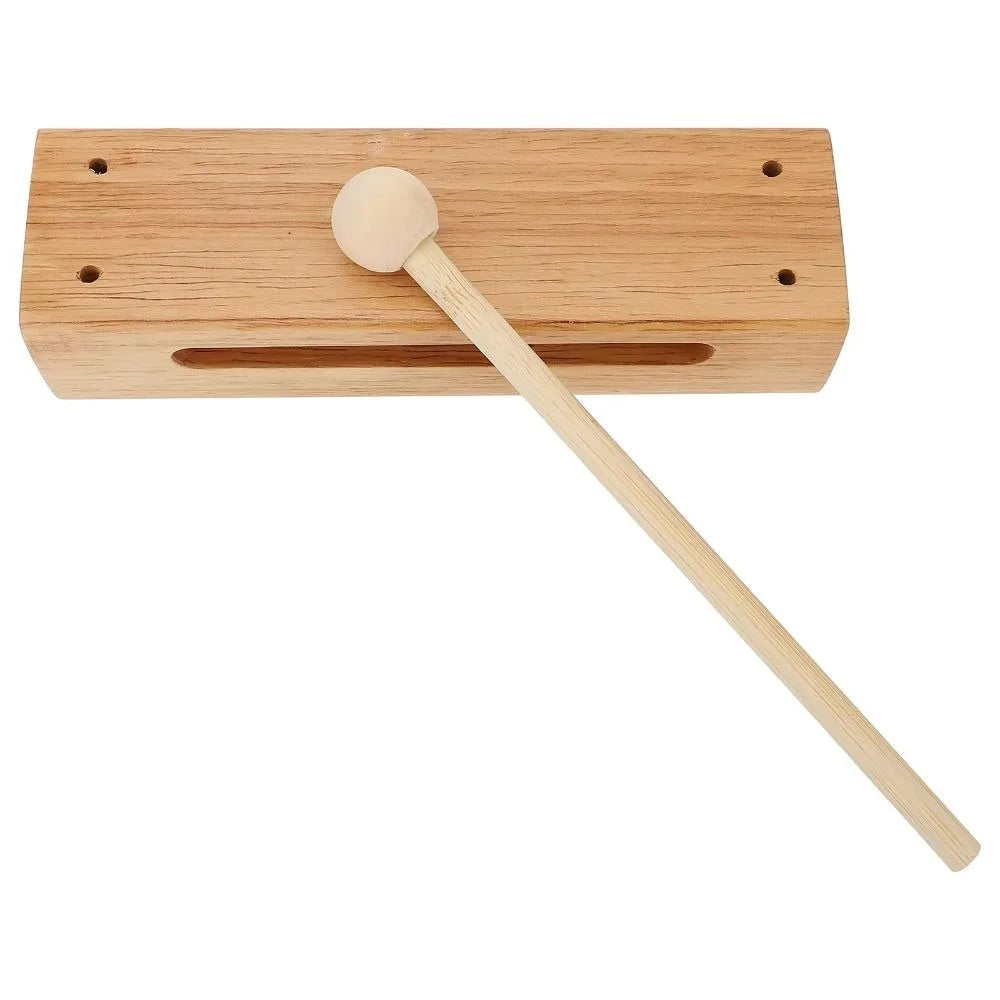 Square Percussion Instruments Wood Beaters with Mallets Musical Rhythm Block Double Tone Handheld Orff Music Instruments Gift