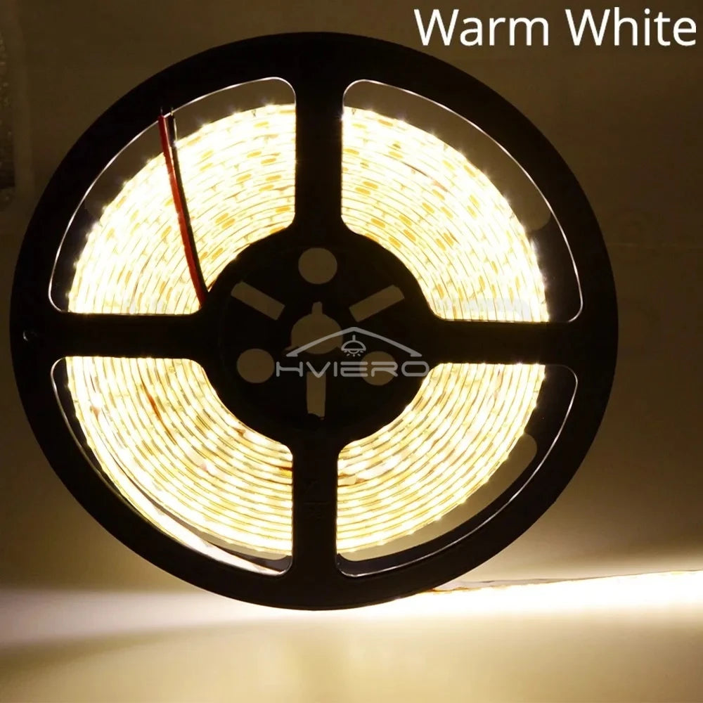 5M 600LEDs LED Strip 2835 DC12V 120LEDs/M Flexible Light Belt Led Ribbon Tape Home Decoration White Blue Red Green Lamp Strips