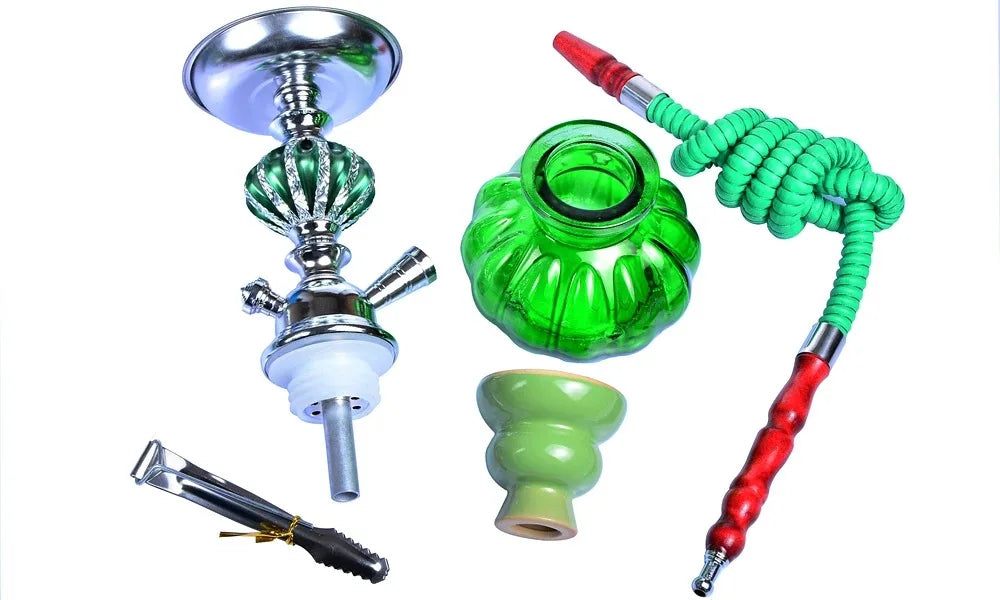 Glass Hookah Shisha Pipe Kit with Ceramic Bowl Leather Hose Charcoal Tong Water Pipe Chicha Sheesha Narguile Shisha Hookah