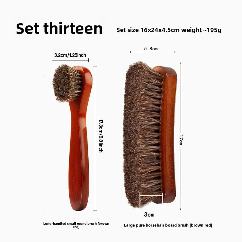 Horsehair Suede Polishing Brush Shoe Care Kit High Gloss Auto Seat Cleaner