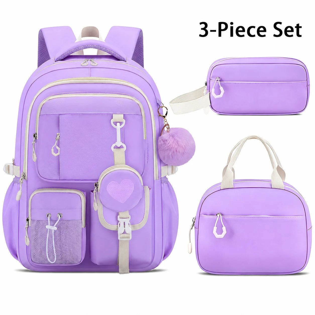 School Bag Set Ergonomic Waterproof Oxford Cloth Backpack Girls School Backpack Set Large Capacity Spine Backpack For Middle