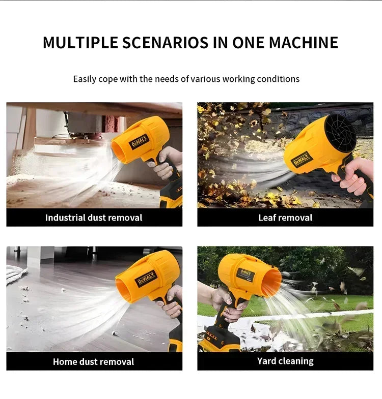DEWALT Cordless Air Blower Brushless Turbo Fan Violent Fan 800G Thrust Handheld Dust Blowing Tool Rechargeable 20V Battery