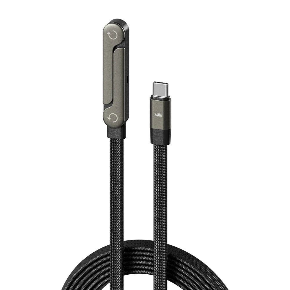 240W Stand Charging Cable, 2-in-1 with Phone Holder for Gaming/Videos, Compatible with iPhone 15-17 & Huawei