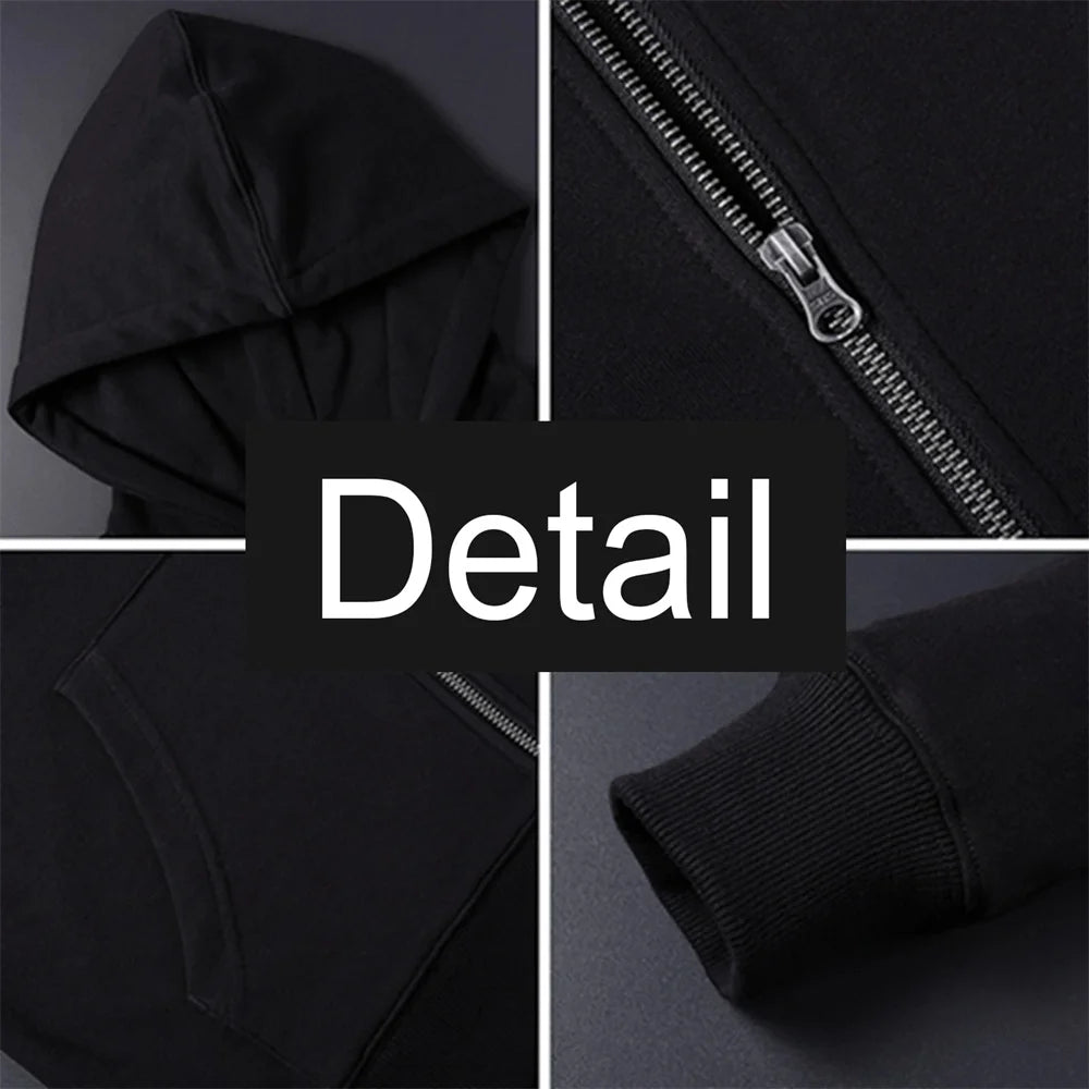 Umbrella company 2025 Men's long Hoodies Spring And Autumn Solid Color Zipper Pullover Comfort Harajuku Top Sweatshirts