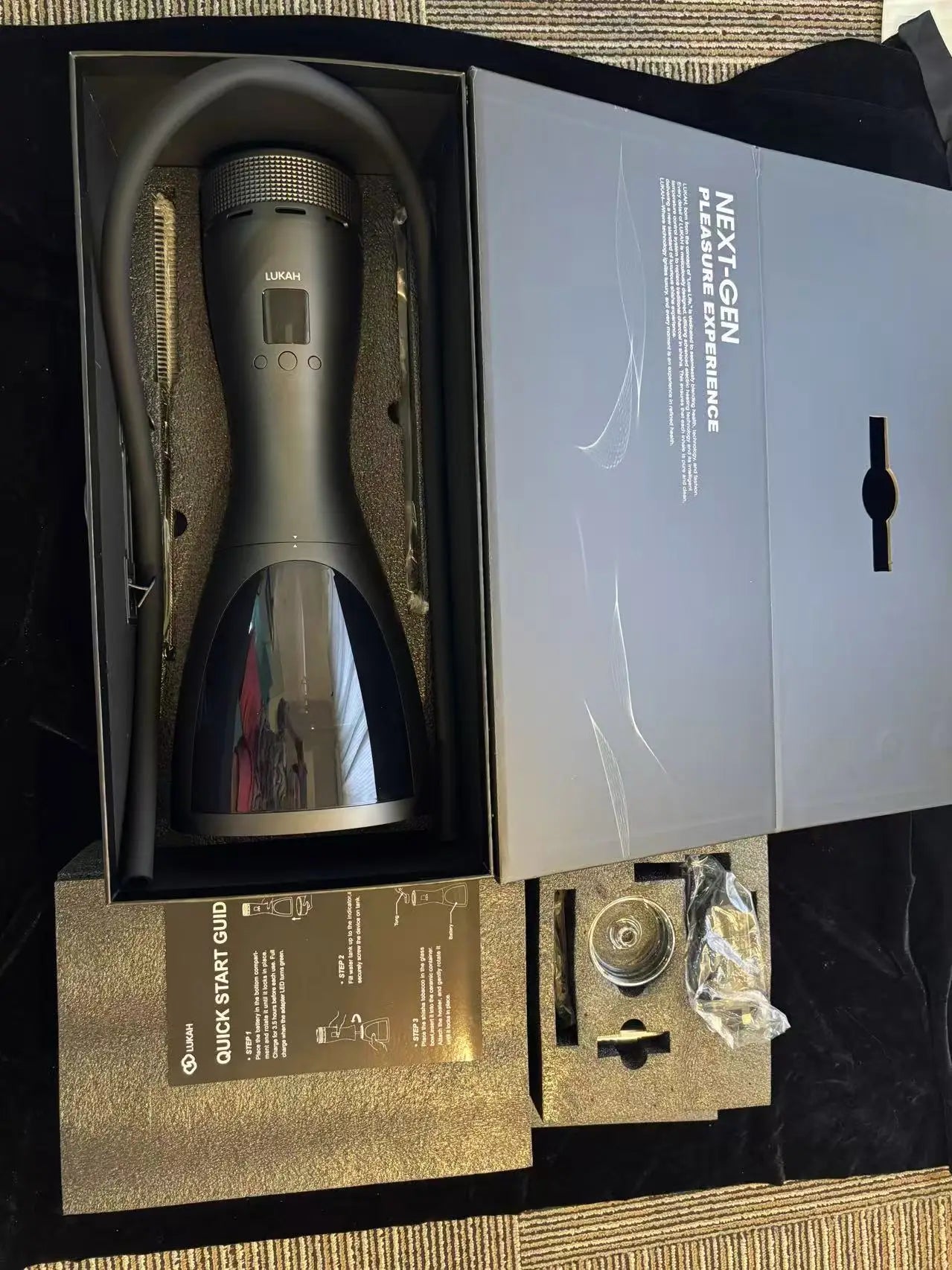 Portable Electric Hookah Lukah Shisha with LED Light Luxury Carbon-Free E-Hookah Set
