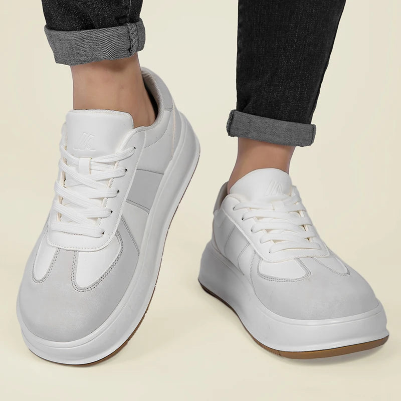 Wide Toe Mens Barefoot Shoes Leather Minimalist Walking Sneakers Comfort Zero Soles Casual Running Shoes Lightweight Board Shoes