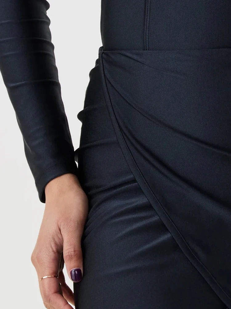 Burkini Long Sleeves Sport Swimsuit Skinny Fit Bathing Suit Women Modest Muslim Swimwear Hijab,Top, Pant, Quick Drying, UPF50+