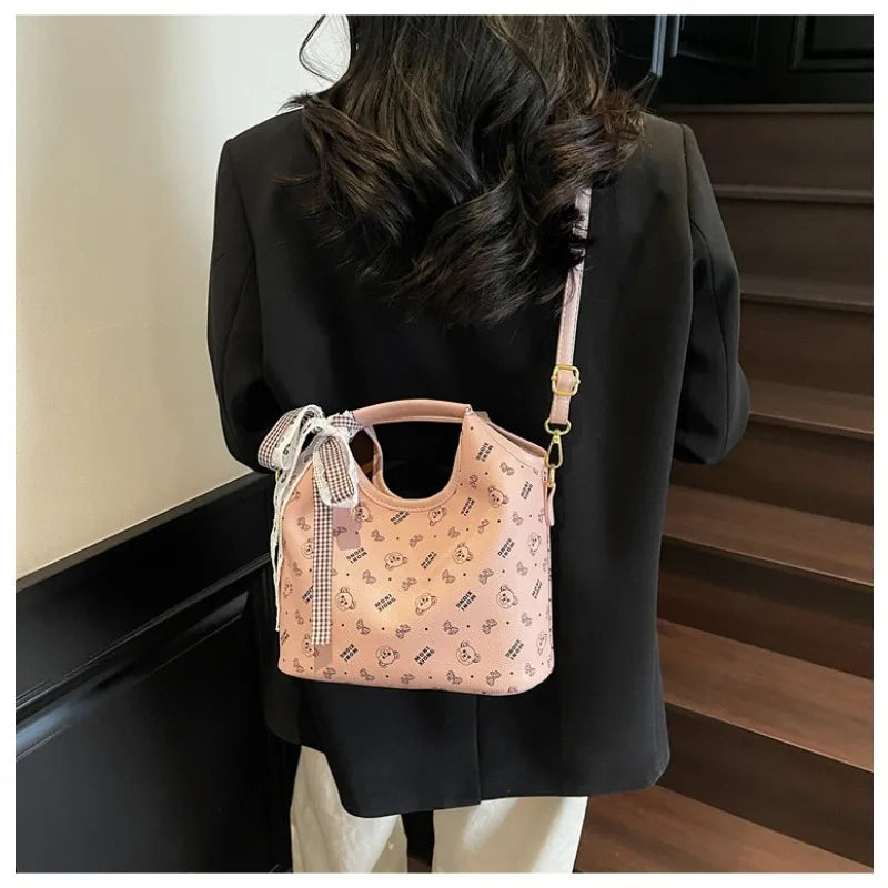 Popular bags for women, new fashionable French printed armpit tote bag, minimalist handbag, diagonal cross bag
