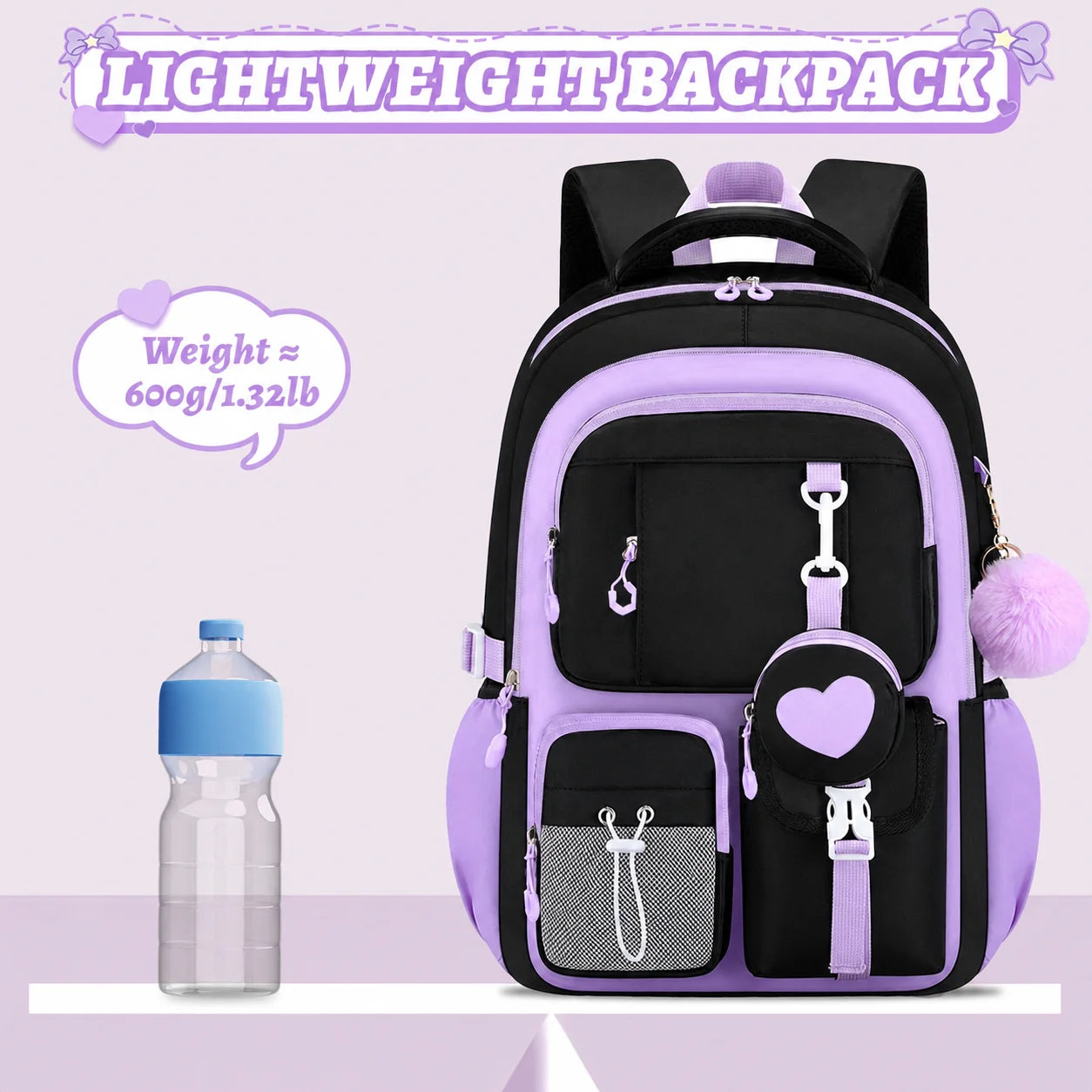 School Bag Set Ergonomic Waterproof Oxford Cloth Backpack Girls School Backpack Set Large Capacity Spine Backpack For Middle
