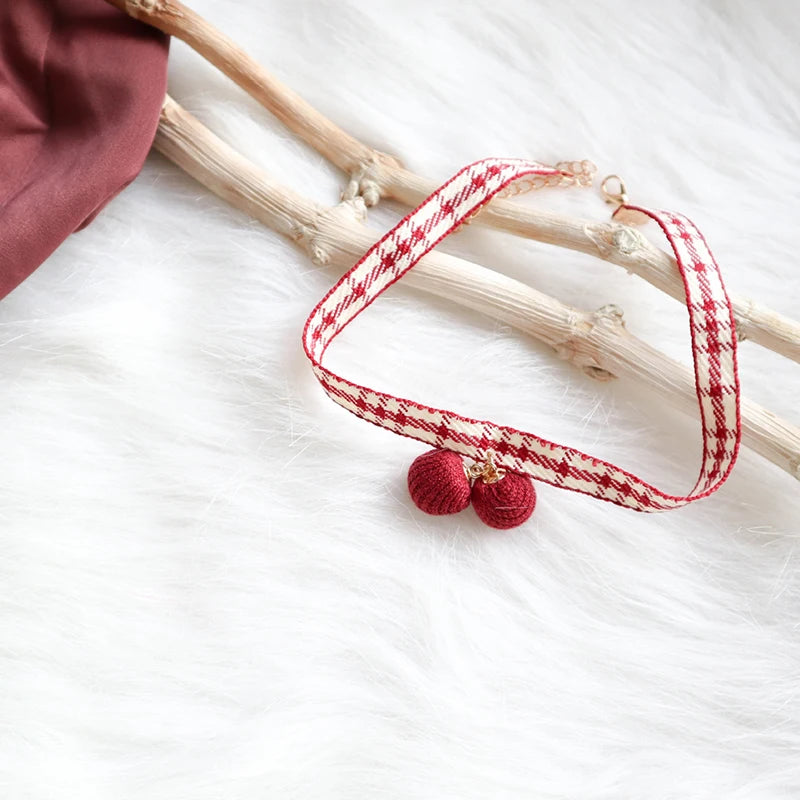 Fashion Lace Necklace For Women Adjustable Elegant Snowfake Strawberry Pendant Velvet Choker Necklace Collar Party Jewelry Gift